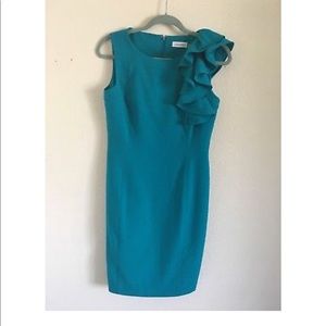 Calvin Klein Blue Teal Cocktail  Dress